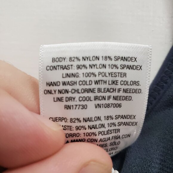 Mossimo Women's Y2K Navy Tropical Leaf Cage Side Pull On Bikini Swim Bralette S - Picture 6 of 7